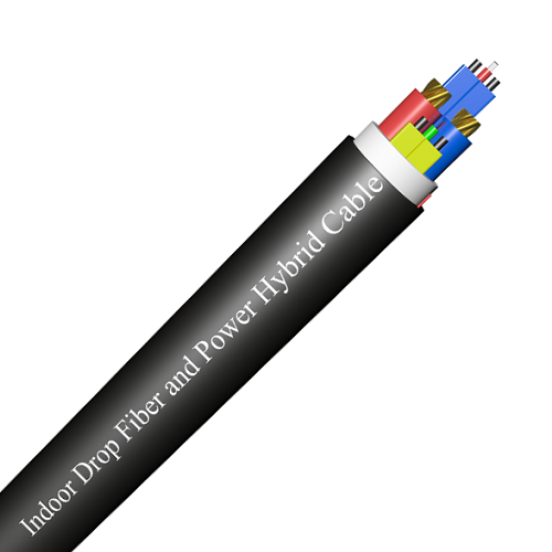 Indoor Drop  Fiber and Power Hybrid Cable
