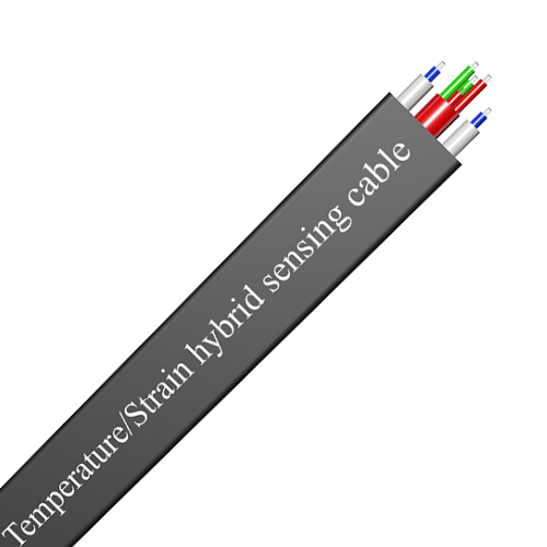 Temperature/strain hybrid sensing cable