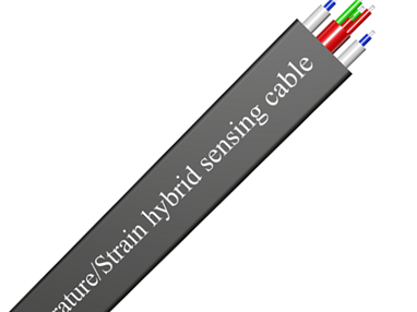 Temperature/strain hybrid sensing cable